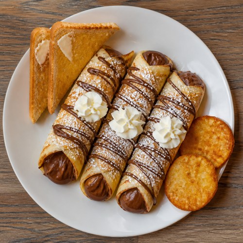 Rolled Nutella Pancakes